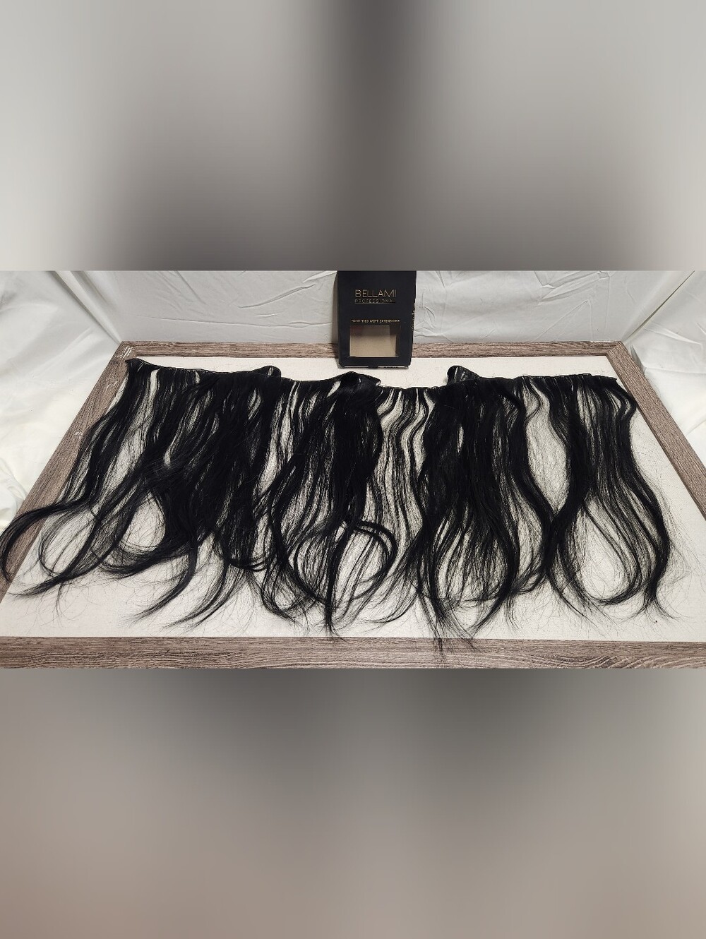 Bellami Professional Hand-Tied Weft Hair Extensions 18 Inch Jet Black 1 64g
